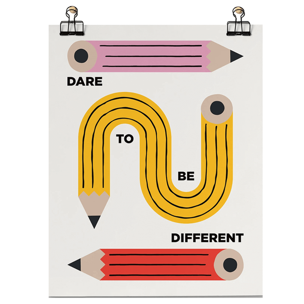 Roomytown Dare To Be Different Pencils Unframed Fine Art Print 28 x 35.5cm